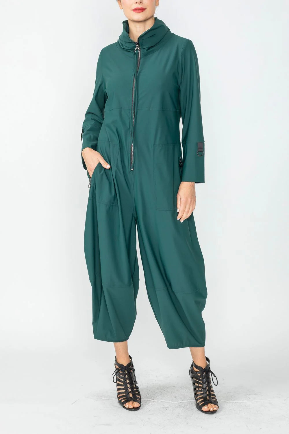 IC COLLECTION Jumpsuit- 3297JS- HUNTER GREEN