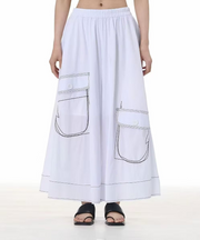 Vanite Couture Wide Leg Pocket Detail Pant - 32995 - WHITE