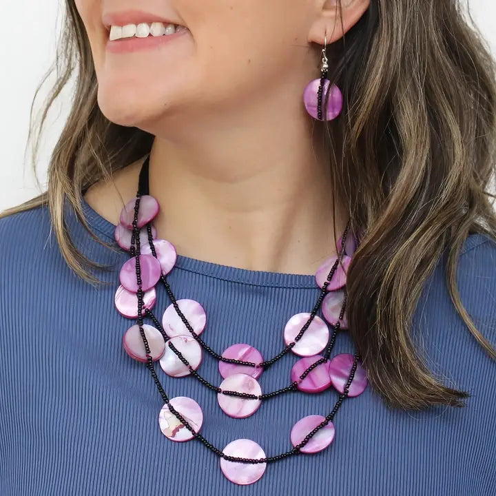SYLCA Purple Sky Dream Bib Necklace - LS26N15 - PURPLE