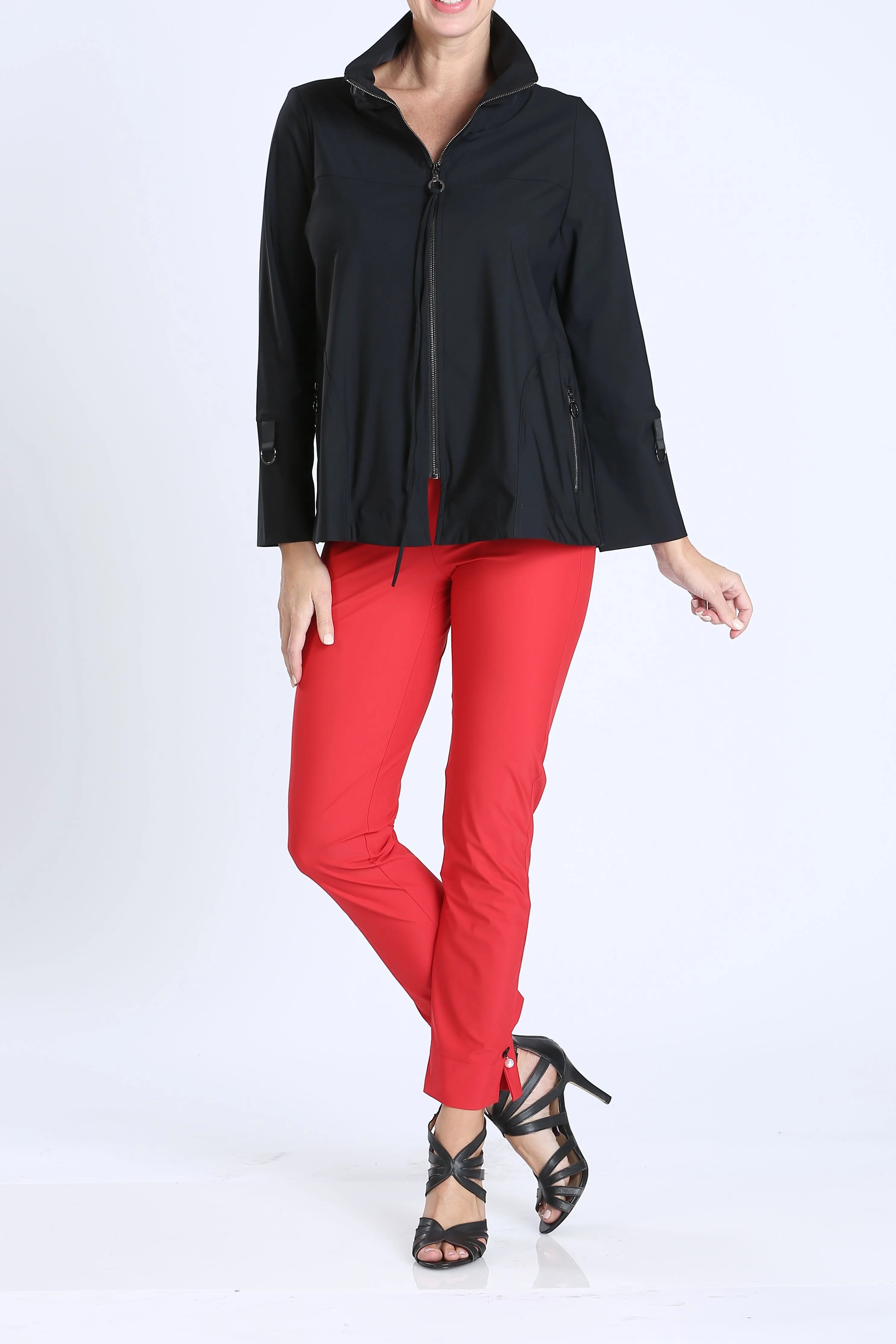 IC Collection Zip Front Parachute Jacket - 3316J-BLK