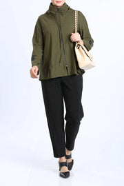 IC Collection Zip Front Parachute Jacket in Olive - 3316J-OLV