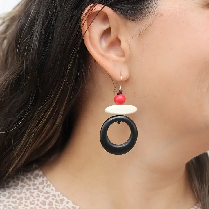 SYLCA Luna Eclipse Earrings - BP26E09 - BLACK
