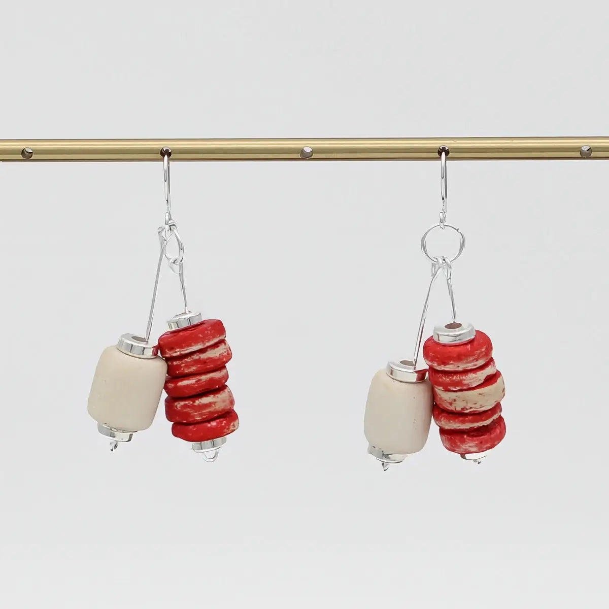 SYLCA Red Duel Drop Earring