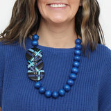 SYLCA Blue Timeless Tartan Statement Necklace