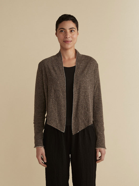 CUT LOOSE - Wool Blend Double Cloth Cropped Cardigan - 3687388