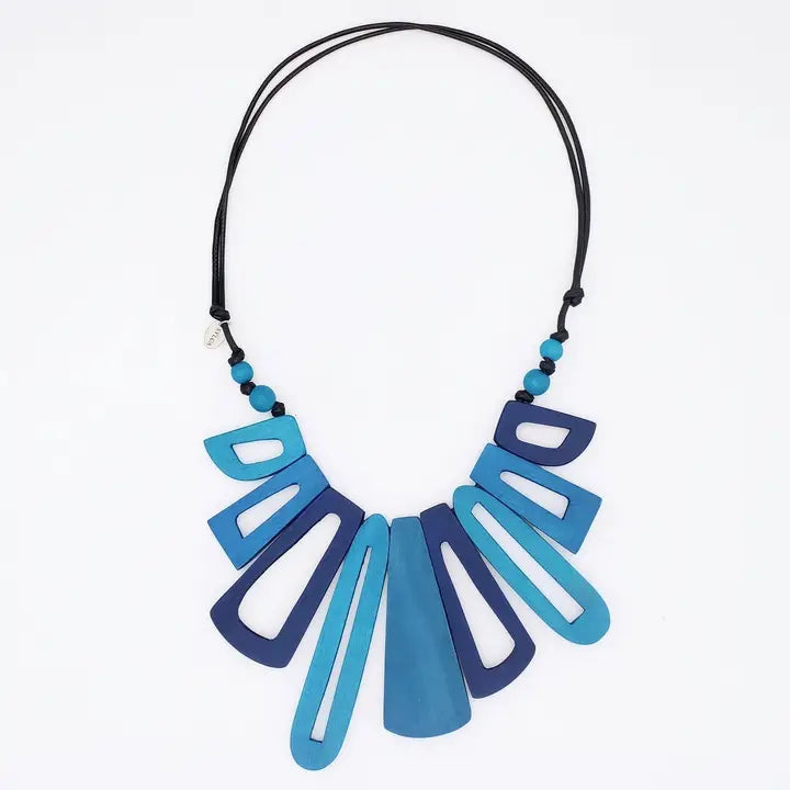 SYLCA Blue Hues Boho Bloom Necklace - LS26N22 - BLUE