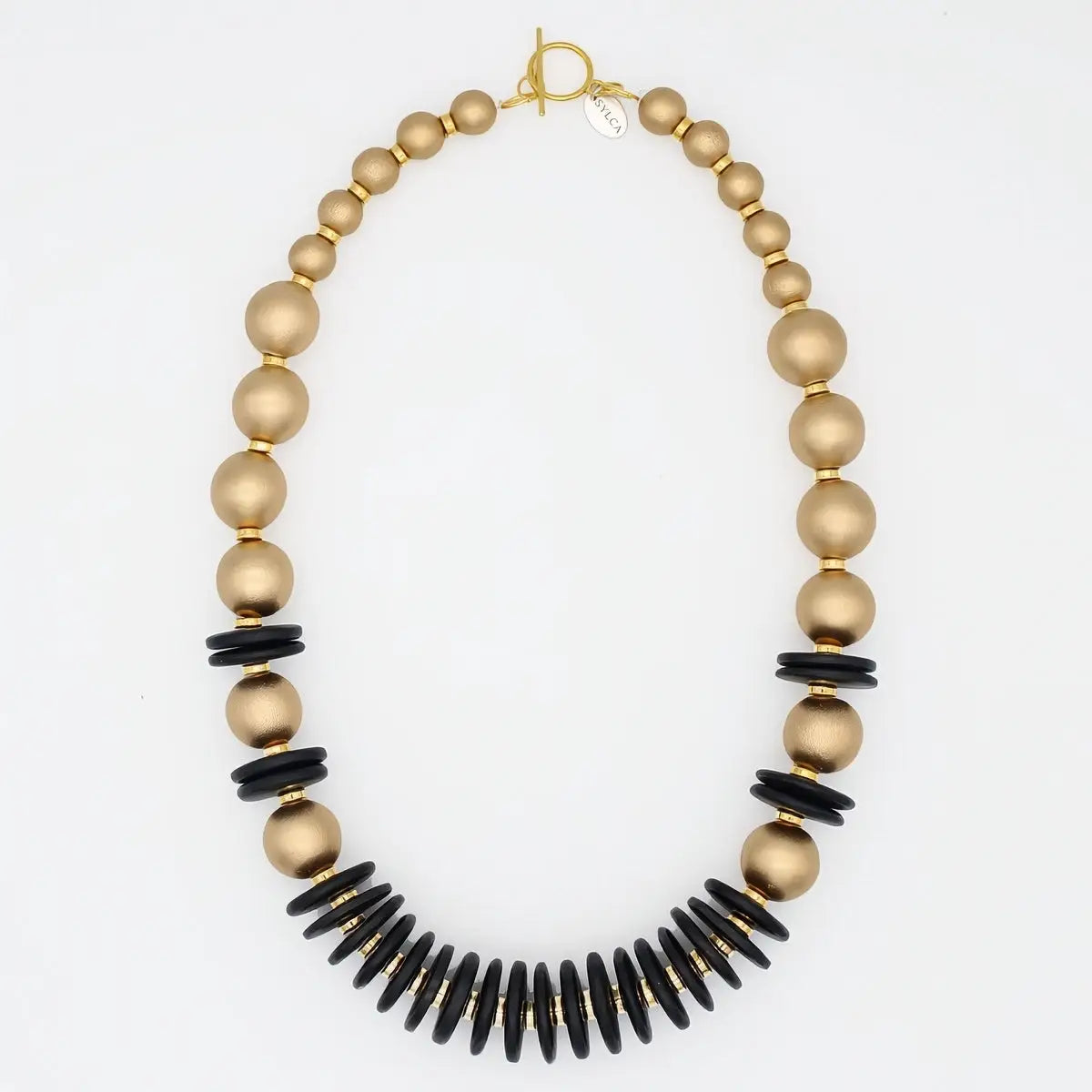 SYLCA Black and Gold Amaris Necklace