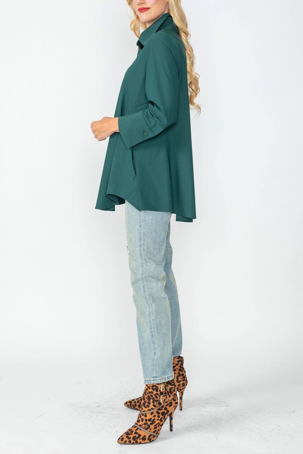IC COLLECTION Blouse - 3778B - HUNTER GREEN