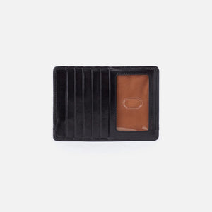 HOBO - Euro Slide Card Case - BLACK IN POLISHED LEATHER