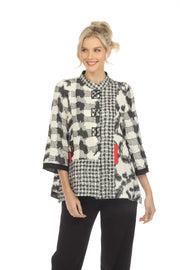 MOONLIGHT Mixed Media Crinkle Fabric Top - 3819