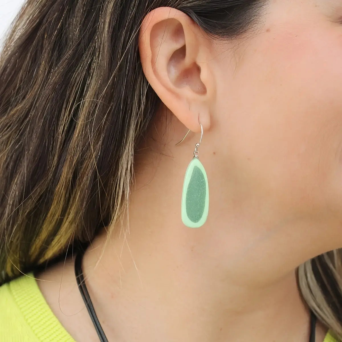 SYLCA Green Laurel Statement Earring