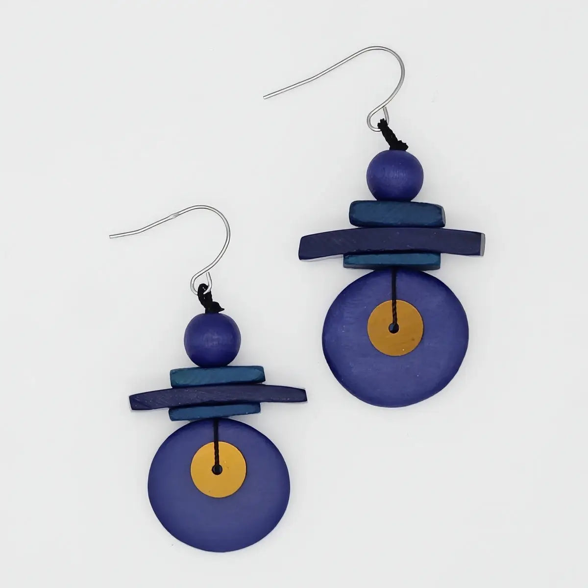 SYLCA  Assuta Navy Drop Earrings