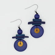 SYLCA  Assuta Navy Drop Earrings