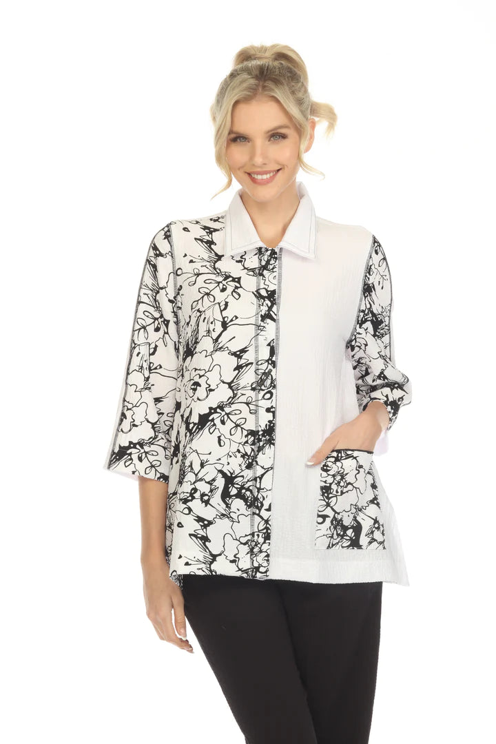Moonlight Top - 3879AB WHITE/BLACK