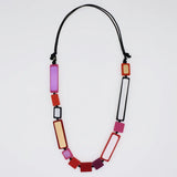 SYLCA Pink Sloan Rectangles Statement Necklace