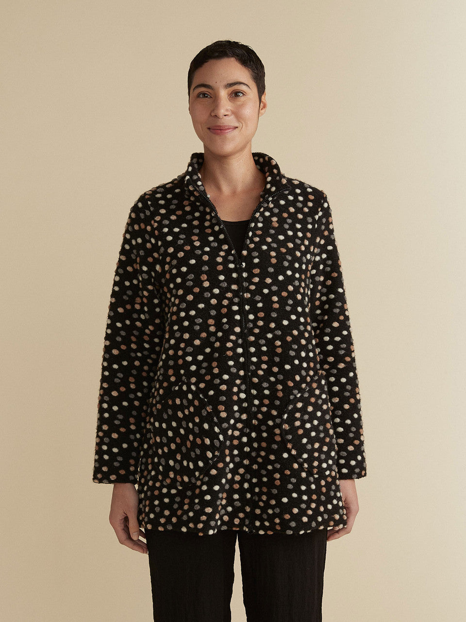 CUT LOOSE - Boiled Wool Zip Swing Jacket - 3908902