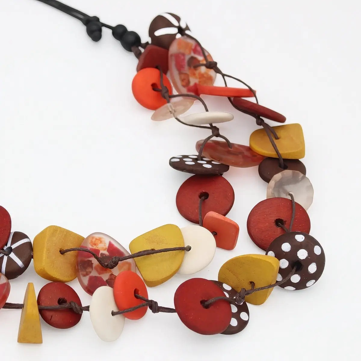 SYLCA Brown Colorburst Confetti Layers Necklace - LS26N07 - BROWN