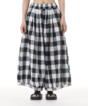 Vanite Couture Wide Leg Cotton Pants - 3925-28 - PLAID
