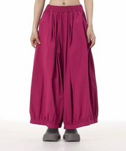 Vanite Couture Wide Leg Cotton Pants - 3925 - RASPBERRY