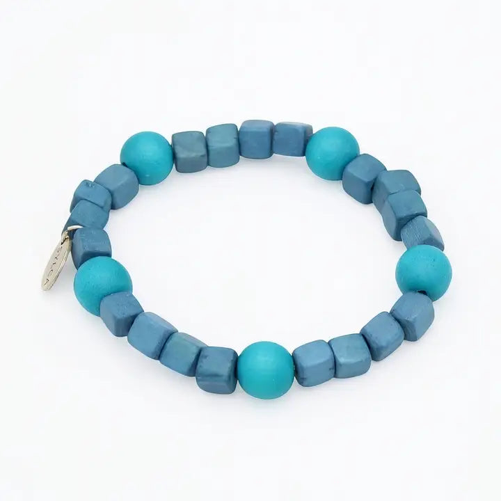 SYLCA Blue Simply Square Stretch Bracelet - SD26B01 - BLUE