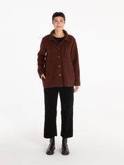 CUT LOOSE - Barnwood Boiled Wool Shacket - 3988967