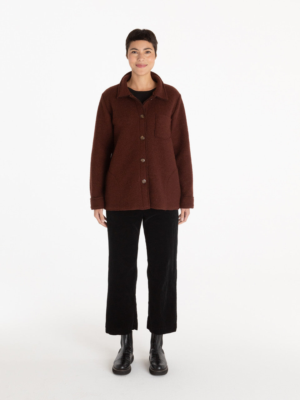 CUT LOOSE - Barnwood Boiled Wool Shacket - 3988967