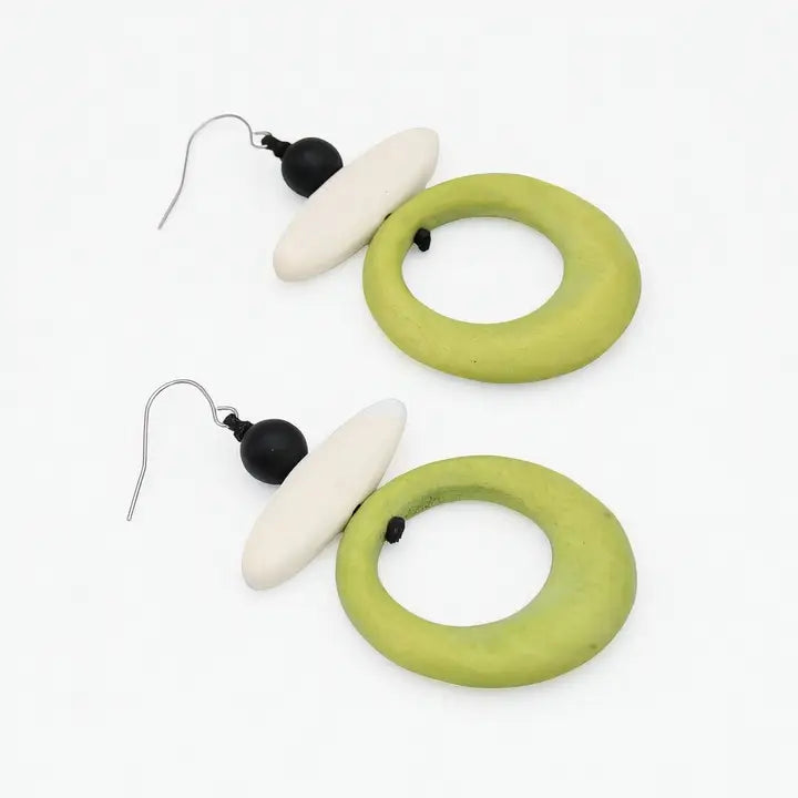SYLCA Luna Eclipse Earrings - BP26E09 - LIME