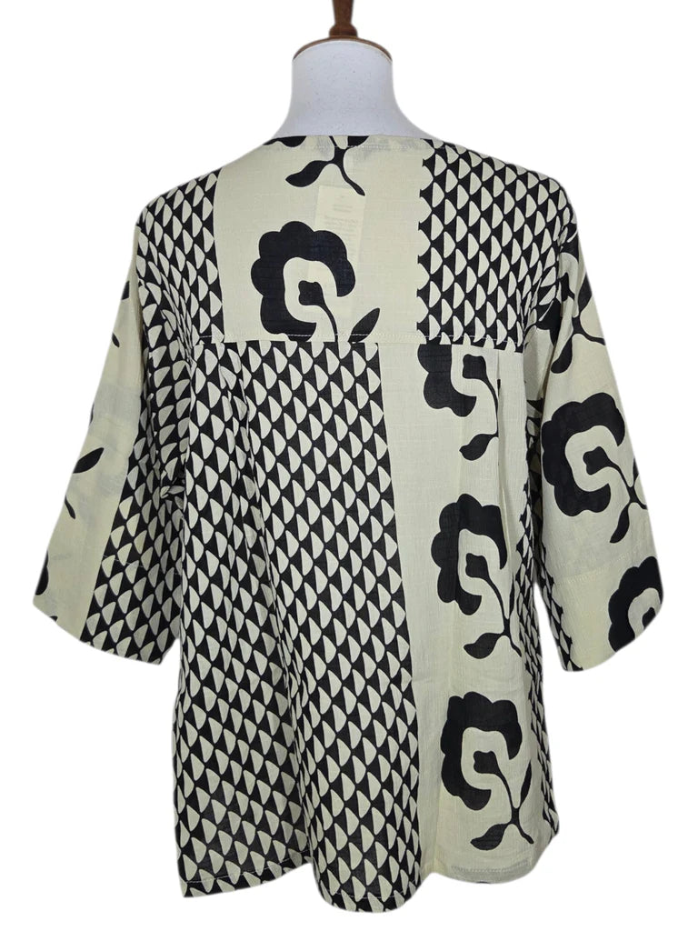 Yasuko Button Blouse - KFD-203 - Black