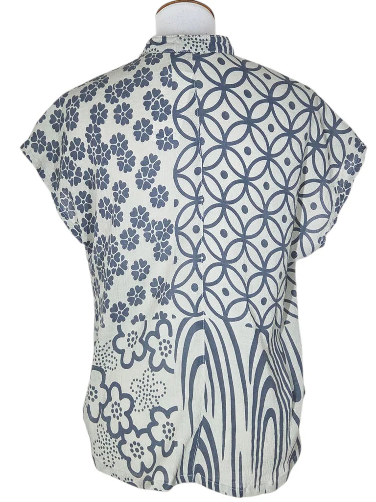 Yasuko Pintuck Blouse - PS-126 - Silver