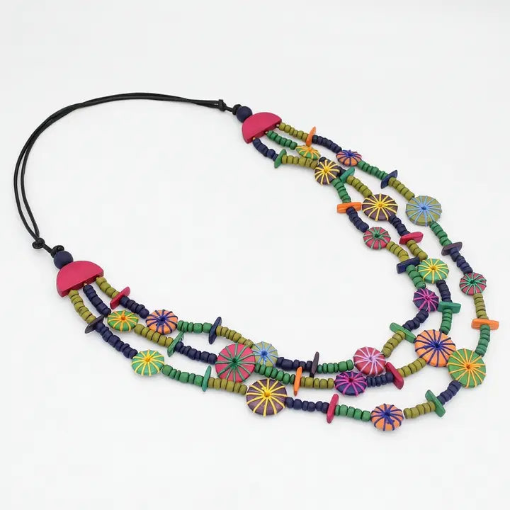 SYLCA Multicolor Teagan Triple Necklace