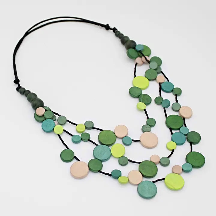 SYLCA Green Multi Strand Millie Necklace