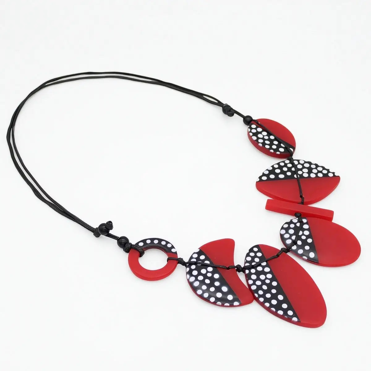 SYLCA Red Polka Dot Inez Necklace - LS25N17 - RED