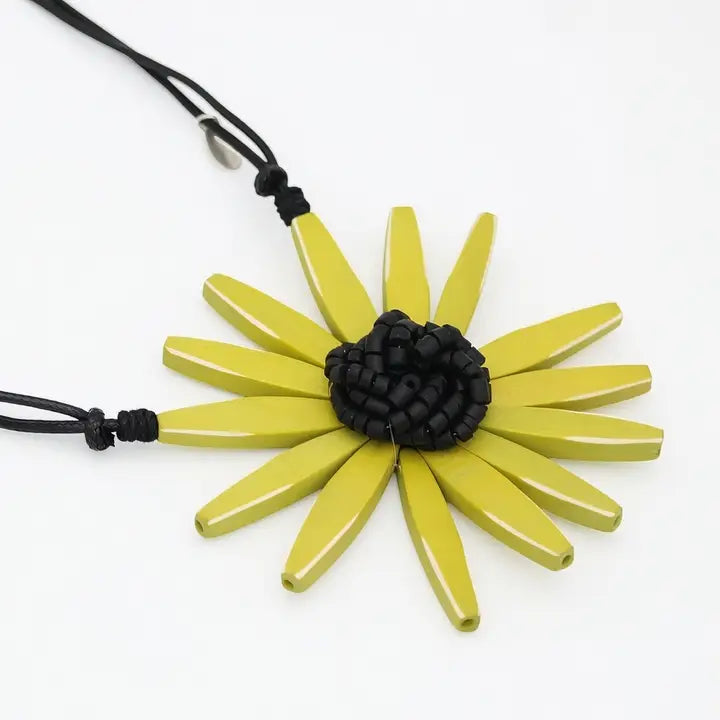SYLCA Chartreuse Amaya Flower Statement Necklace - BP23N13 - CHARTREUSE
