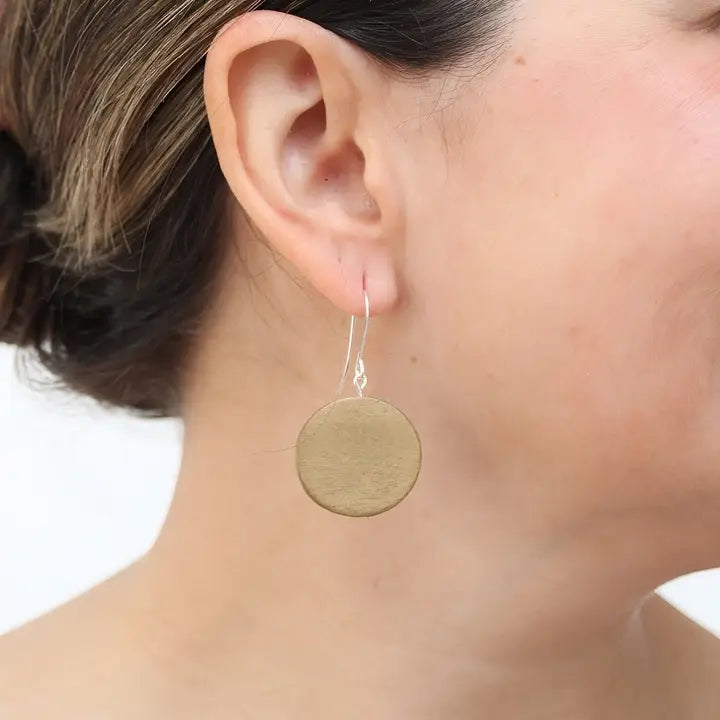 SYLCA Light Brown Double Bead Sarah Earrings - SD18E65 - LIGHT BROWN