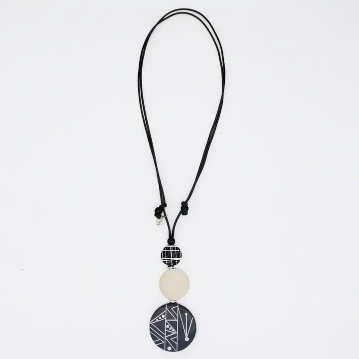 SYLCA Ebony and Ivory Noir Pendant - LS26N16 - BLACK