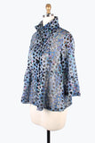 DAMEE HOLOGRAPHIC SCALE MESH SHORT JKT-400 -BLU