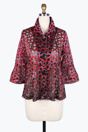 DAMEE HOLOGRAPHIC SCALE MESH SHORT JKT-400-RED