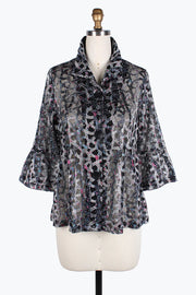 DAMEE HOLOGRAPHIC SCALE MESH SHORT JKT-400-SILVER