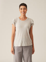 CUT LOOSE - Lightweight Linen Sweater Flutter Tee - 4036869