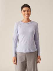 CUT LOOSE - Lightweight Linen Sweater Faux Racer Top - 4037652