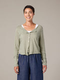 CUT LOOSE - Lightweight Linen Sweater Crop Cardigan - 4038525