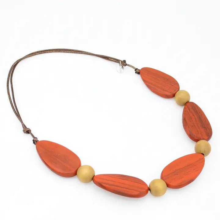 SYLCA Freya Metallic Orange Colorful Necklace - SD26N08 - ORANGE