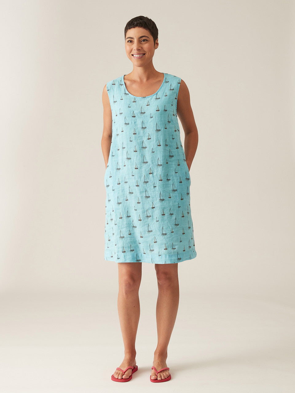 Shirt Dress Loose Tank Top Dress Cut Loose Sailboats Linen A-Line Shift Dress S Salmon Shirt Dress Loose Tank Top Dress Cut Loose Sailboats Linen A-Line Shift Dress S Salmon