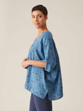 CUT LOOSE - Sailboats Linen One-Size V Neck Top - ONE SIZE