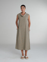 CUT LOOSE - Crosshatch Cowl Neck Maxi Dress - 4190329