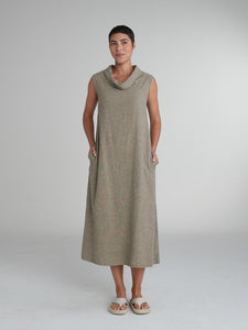 CUT LOOSE - Crosshatch Cowl Neck Maxi Dress - 4190329Sp