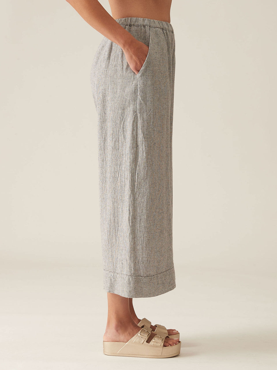CUT LOOSE - Crosshatch Pleated Crop Pant - 4192094