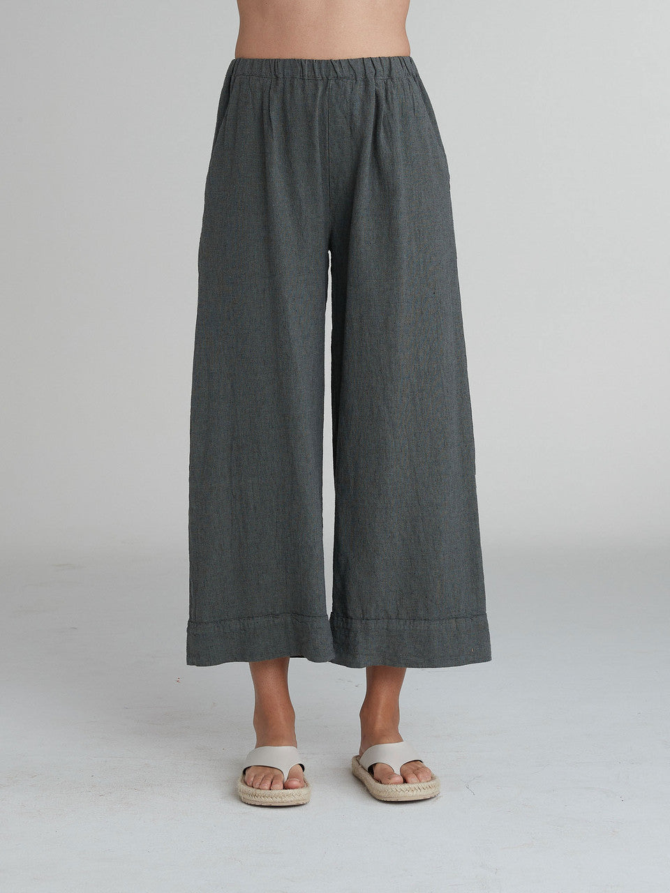 CUT LOOSE - Crosshatch Pleated Crop Pant - 4192094