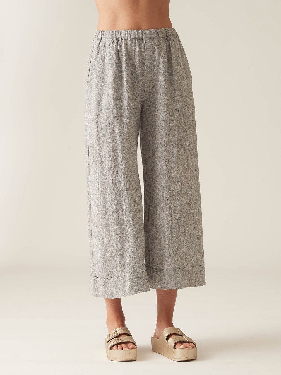 CUT LOOSE - Crosshatch Pleated Crop Pant - 4192094