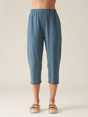 CUT LOOSE - Crosshatch Raw Edge Crop Pant - 4192357
